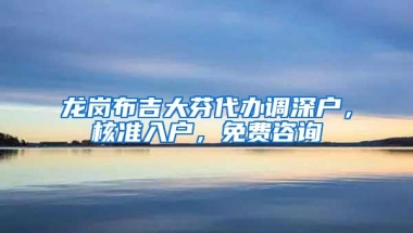 龙岗布吉大芬代办调深户，核准入户，免费咨询