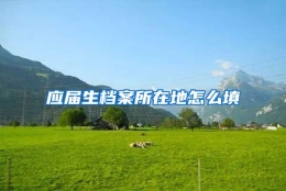 应届生档案所在地怎么填