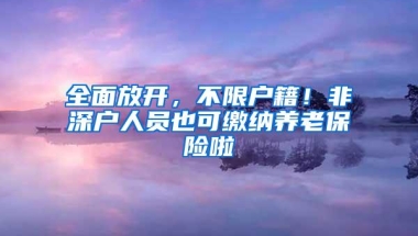 全面放开，不限户籍！非深户人员也可缴纳养老保险啦