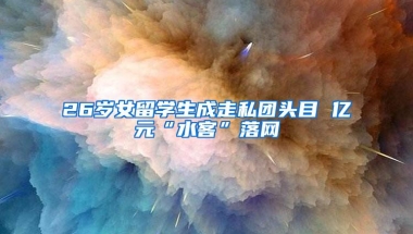 26岁女留学生成走私团头目 亿元“水客”落网
