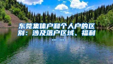 东莞集体户和个人户的区别：涉及落户区域、福利……