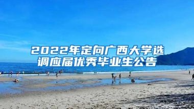 2022年定向广西大学选调应届优秀毕业生公告
