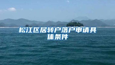 松江区居转户落户申请具体条件