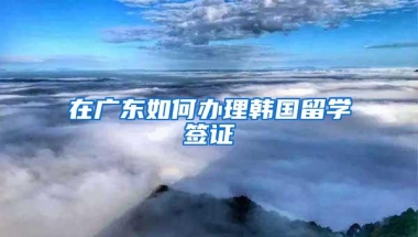 在广东如何办理韩国留学签证