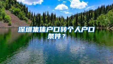 深圳集体户口转个人户口条件？