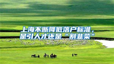 上海不断降低落户标准，是引人才还是“割韭菜”