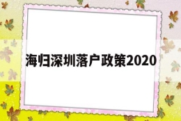 海归深圳落户政策2020(深圳海归人才引进政策2020)