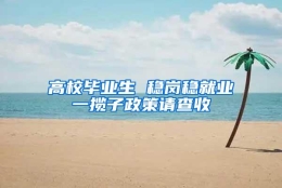 高校毕业生 稳岗稳就业一揽子政策请查收