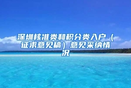 深圳核准类和积分类入户（征求意见稿）意见采纳情况