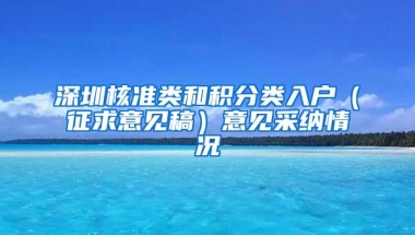 深圳核准类和积分类入户（征求意见稿）意见采纳情况