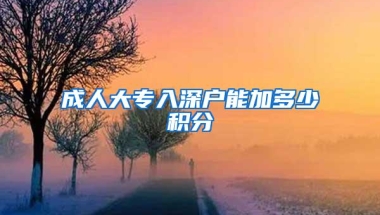 成人大专入深户能加多少积分
