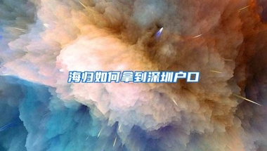 海归如何拿到深圳户口