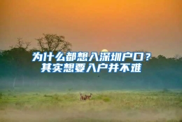 为什么都想入深圳户口？其实想要入户并不难