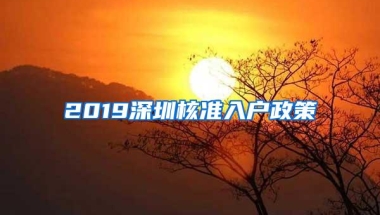 2019深圳核准入户政策