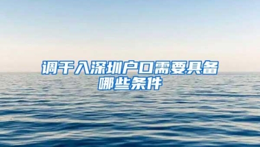 调干入深圳户口需要具备哪些条件