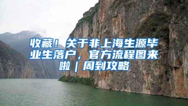 收藏！关于非上海生源毕业生落户，官方流程图来啦｜周到攻略