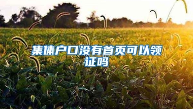 集体户口没有首页可以领证吗