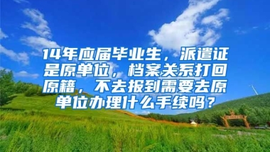 14年应届毕业生，派遣证是原单位，档案关系打回原籍，不去报到需要去原单位办理什么手续吗？