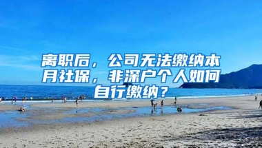 离职后，公司无法缴纳本月社保，非深户个人如何自行缴纳？
