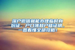 深户微信就能办理临时身份证、户口簿和户籍证明，一图看懂全部攻略！