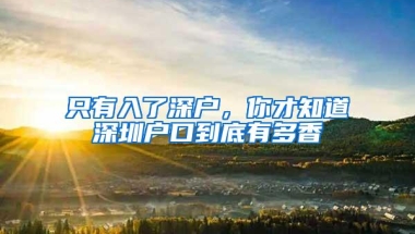只有入了深户，你才知道深圳户口到底有多香