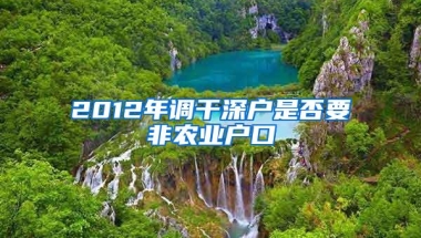 2012年调干深户是否要非农业户口
