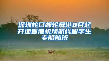 深圳蛇口邮轮母港8月起开通香港机场航线留学生专船航班