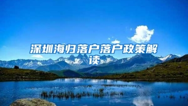 深圳海归落户落户政策解读