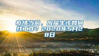 疫情当前，应届生该如何找工作？2020年5月28日