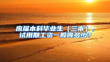 应届本科毕业生（三本），试用期工资一般得多少？