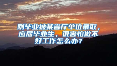 刚毕业被某省厅单位录取，应届毕业生，很害怕做不好工作怎么办？