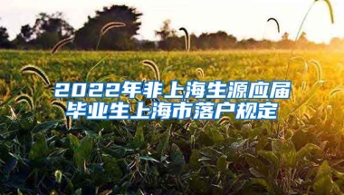 2022年非上海生源应届毕业生上海市落户规定