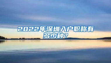 2022年深圳入户职称有多少种？