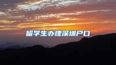留学生办理深圳户口