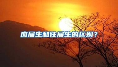 应届生和往届生的区别？
