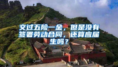 交过五险一金，但是没有签署劳动合同，还算应届生吗？