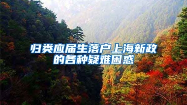 归类应届生落户上海新政的各种疑难困惑
