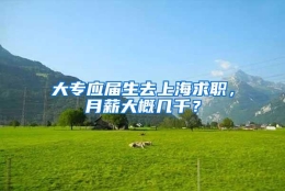 大专应届生去上海求职，月薪大概几千？