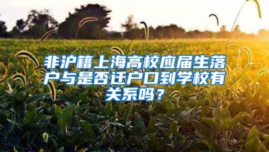 非沪籍上海高校应届生落户与是否迁户口到学校有关系吗？