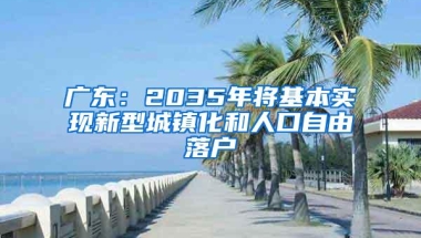 广东：2035年将基本实现新型城镇化和人口自由落户