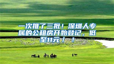一次推了三批！深圳人专属的公租房开始登记，低至11元／㎡！