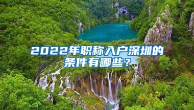 2022年职称入户深圳的条件有哪些？