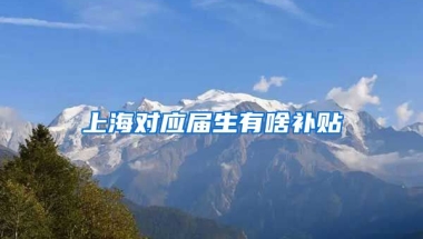 上海对应届生有啥补贴