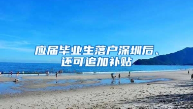 应届毕业生落户深圳后、还可追加补贴