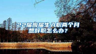 22届应届生入职两个月想辞职怎么办？