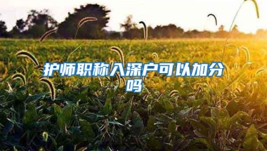 护师职称入深户可以加分吗
