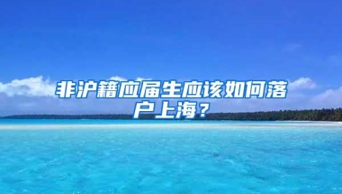 非沪籍应届生应该如何落户上海？
