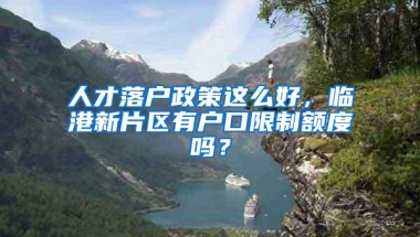 人才落户政策这么好，临港新片区有户口限制额度吗？