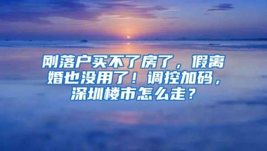 刚落户买不了房了，假离婚也没用了！调控加码，深圳楼市怎么走？