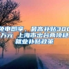 免申即享、最高补贴300万元 上海市出台两项稳就业补贴政策